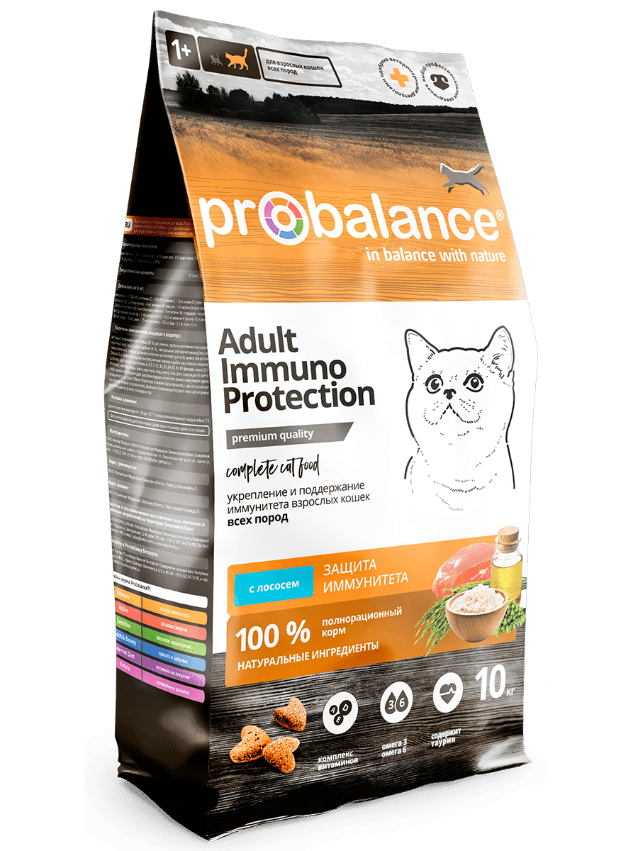 Сухой корм для кошек Probalance "Immuno Protection" с лососем, 10кг