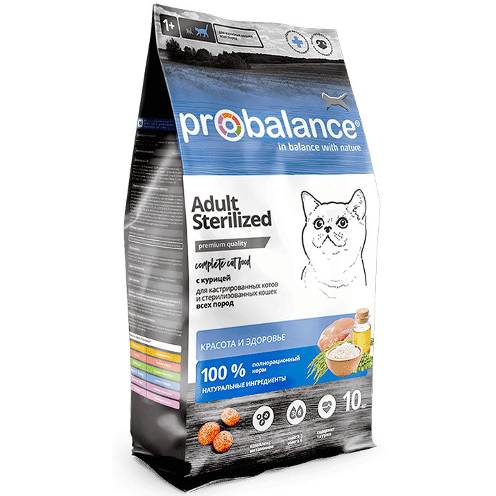 Сухой корм для кошек Probalance "Sterilized", 10кг