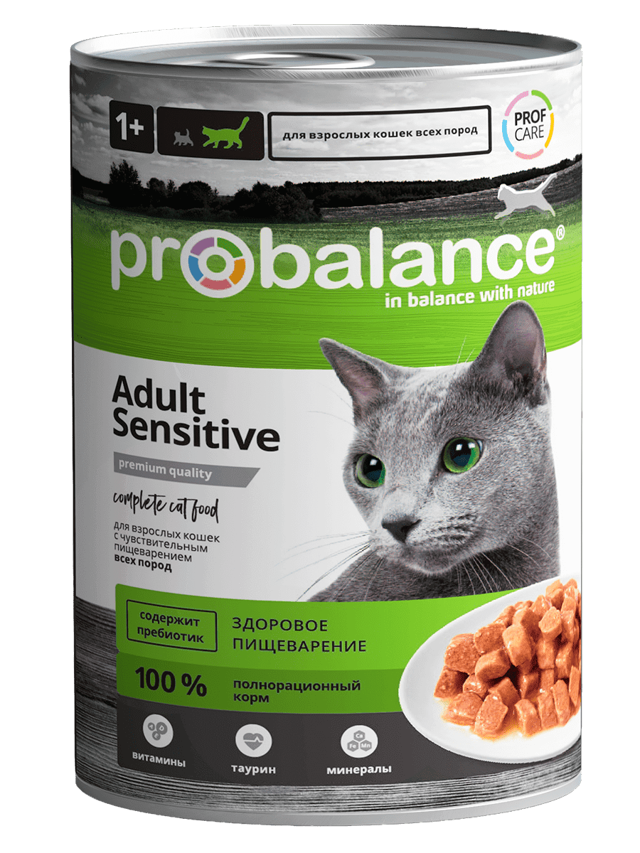 Консервированный корм для кошек Probalance Sensitive, 415г