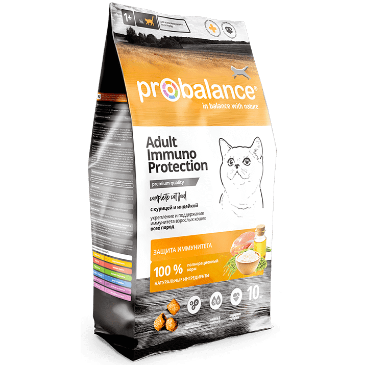 Сухой корм для кошек Probalance "Immuno Protection" с курицей и индейкой, 10кг
