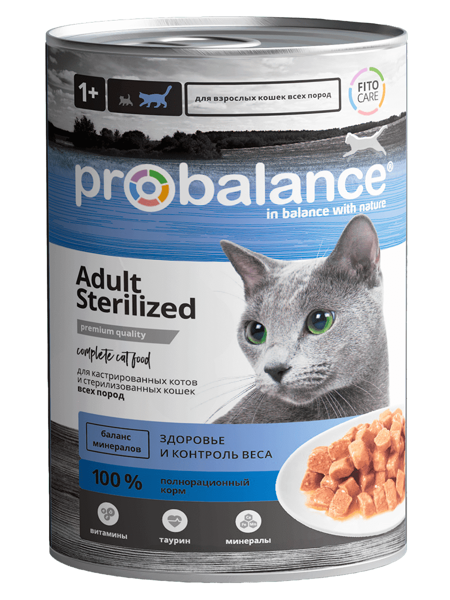 Консервированный корм для кошек Probalance "Sterilized", 415г