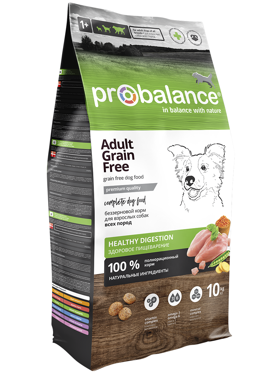 Сухой беззерновой корм для собак Probalance Grain Free, 10кг