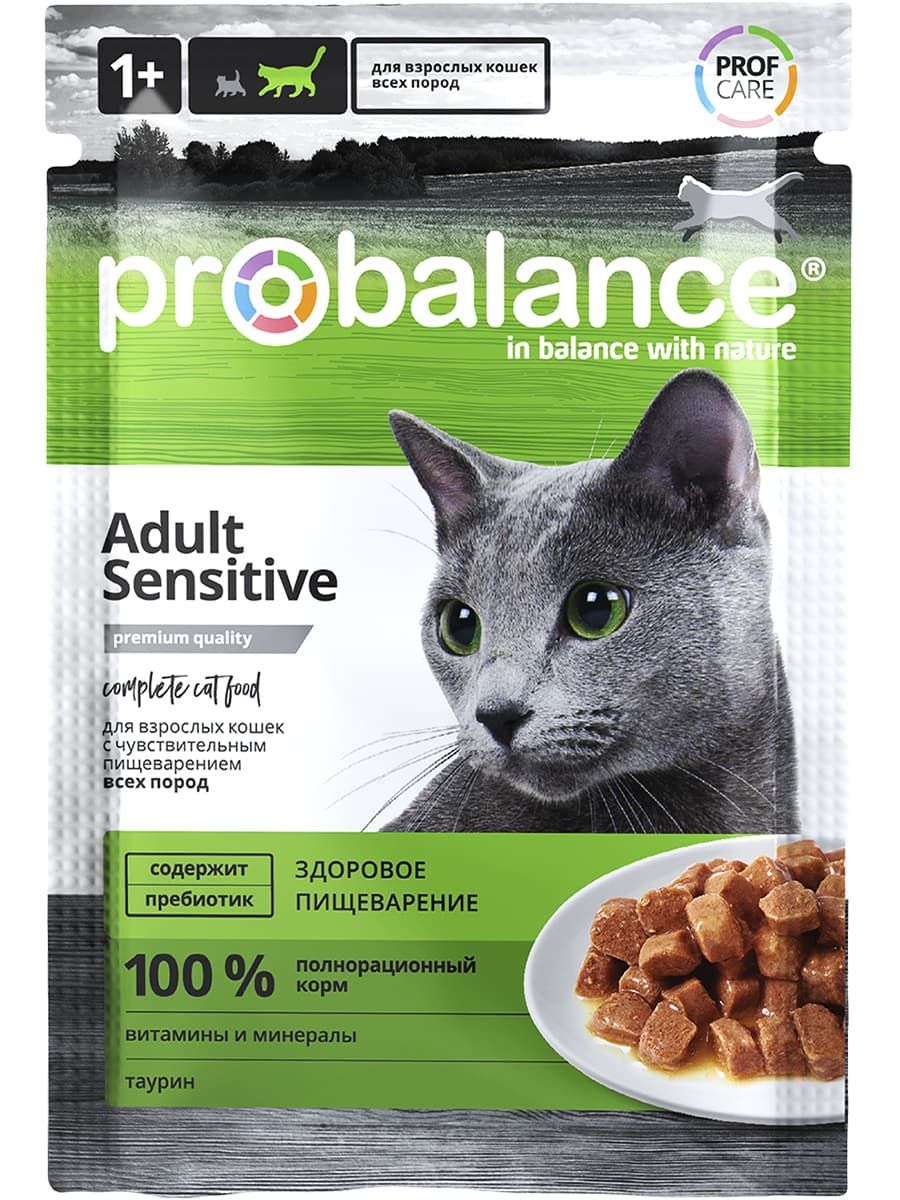 Консервированный корм для кошек Probalance "Sensitive", 85г (25шт. в уп.)