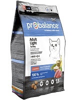 Сухой корм для кошек Probalance Light, контроль веса, с индейкой, 1,8кг