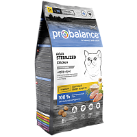 Сухой корм для стерилизованных и кастрированных кошек Probalance Sterilized, с курицей, 8кг